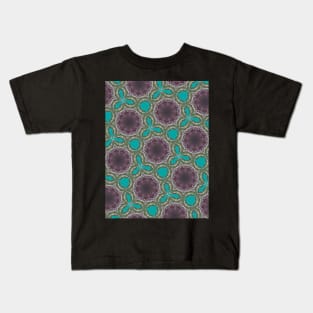 Mauve Purple and Teal Ameba Looking Pattern - WelshDesignsTP003 Kids T-Shirt